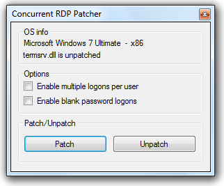 Windows 7 Concurrent RDP Patcher